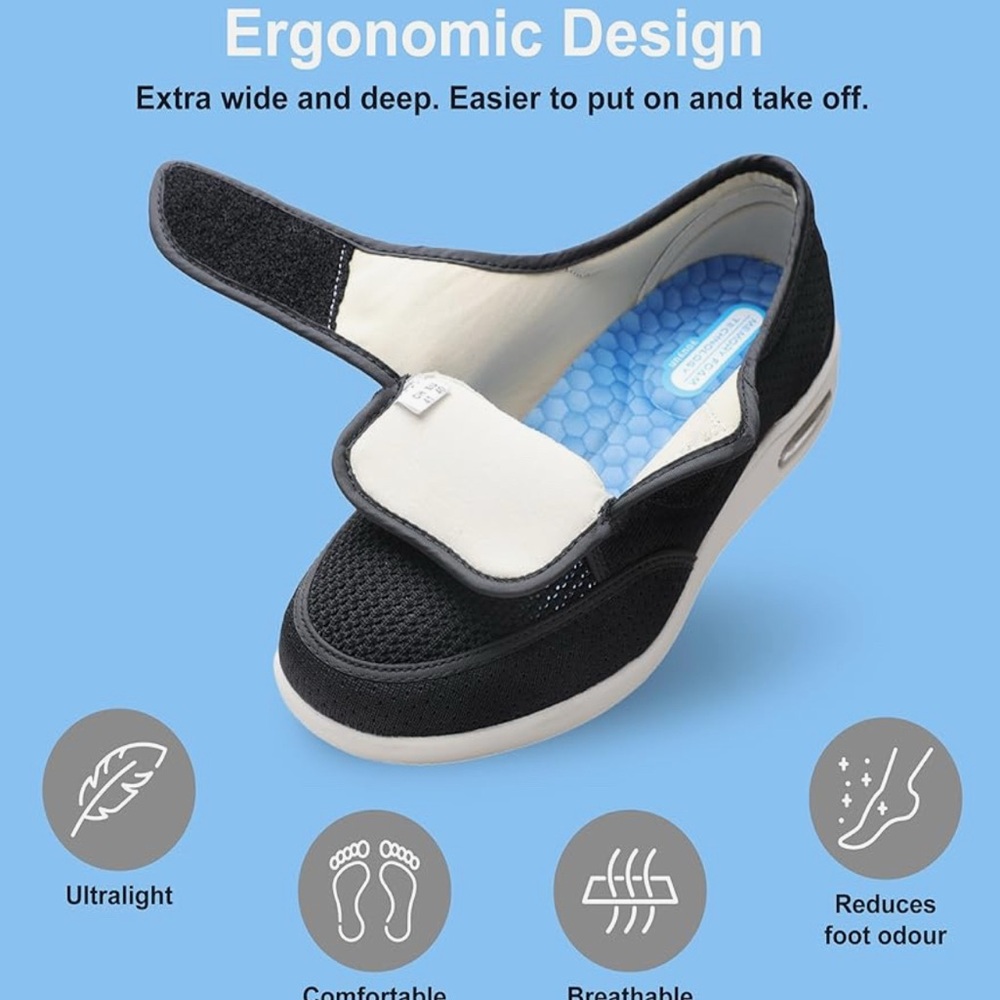 youyun Diabetic Shoes for Men/ women Wide Width Diabetic Shoes Adjustable straps